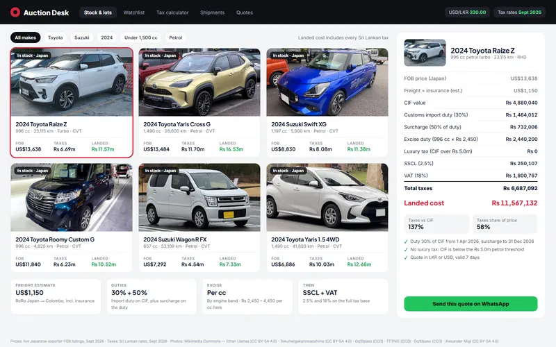 Japan Auction Desk: Vehicle auction & import system